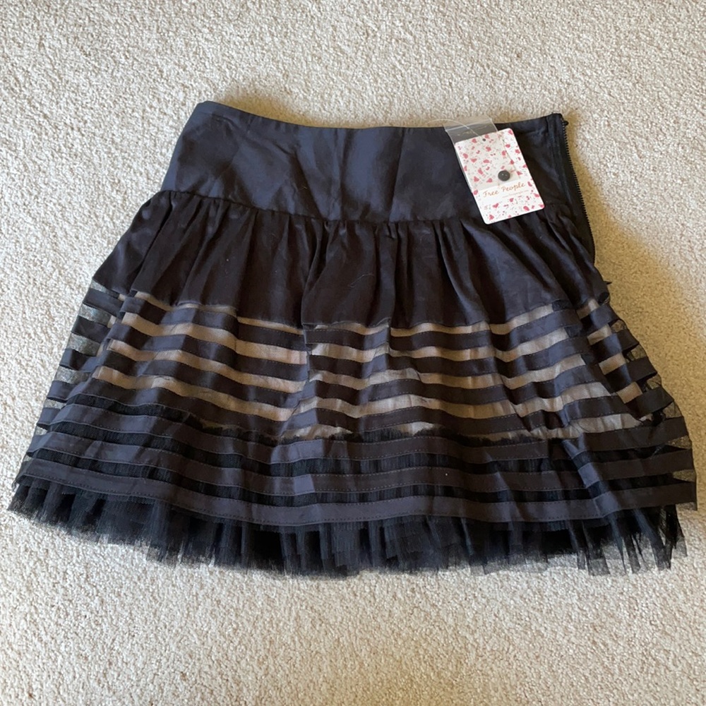 NWT Free People black with tulle skirt 4